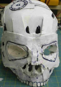 Paper craft Terminator skull