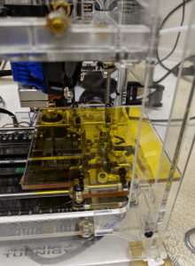 Kapton tape covering the bed