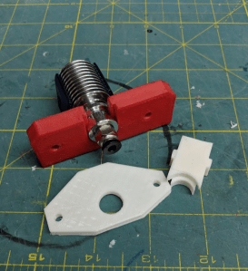 Bowden hot end with clamp pieces